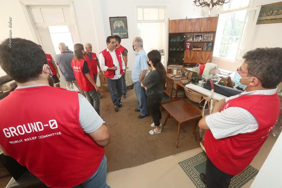 Tour of Engineering Team from GroundZeroBeirut of Damaged Homes in Ashrafieh